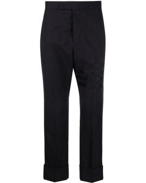 Thom Browne Tailored Wool Trousers With Tricolour Detail - Blue