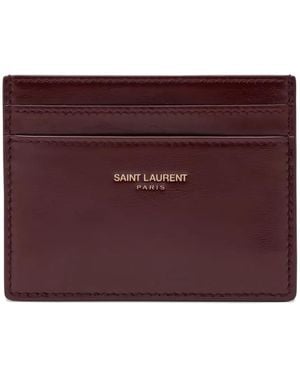 Saint Laurent Leather Cardholder - Purple