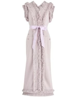 Huishan Zhang Arlo Tweed Midi Dress - Pink
