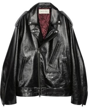 Dries Van Noten Belted Biker Jacket - Black