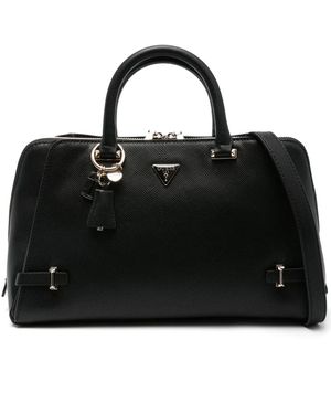 Guess Rosalba Saffiano Zip-Top Tote Bag - Black