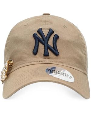 ANOTHER CHANCE Crystal-Embellished Logo-Embroidered Cap - Natural