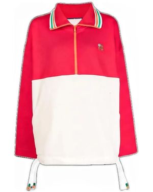 A Bathing Ape Two-Tone Half-Zip Sweatshirt - Red