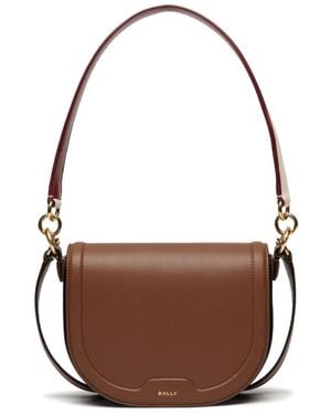 Bally Leren Schoudertas - Bruin