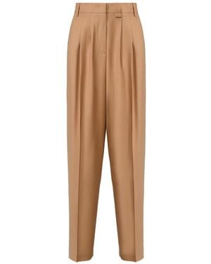 Fabiana Filippi Pleated Wide-Leg Trousers - Natural