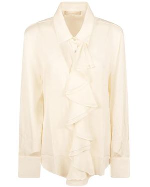 Silk95five Ruffled Long-Sleeve Shirt - White