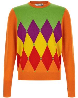 Ballantyne Classic Diamond Sweater - White