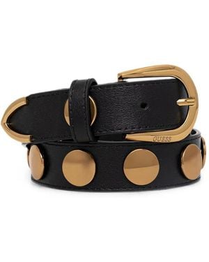 Guess Stud-Embellished Leather Belt - Black