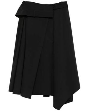 Juun.J Asymmetric Midi Skirt - Black