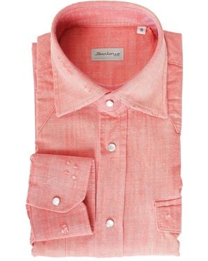 Sartorio Napoli Snap-Button Pocket Shirt - Pink