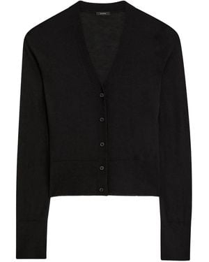 JOSEPH V-Neck Button-Fastening Cardigan - Black