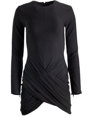 Jacquemus Draped Long-Sleeve Mini Dress - Black