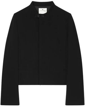 Courreges Logo-Patch Crepe Jacket - Black