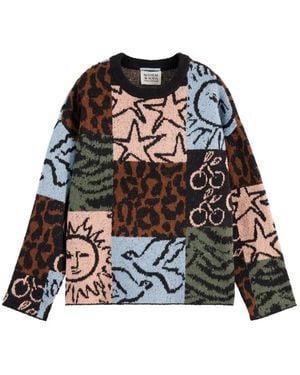 Scotch & Soda Patchwork Intarsia-Knit Jumper - Black
