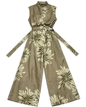 Brunello Cucinelli Floral-Print Belted Jumpsuit - White