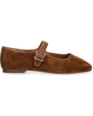 Nokwol Masa Buckle-Fastening Flat Court Shoes - Brown