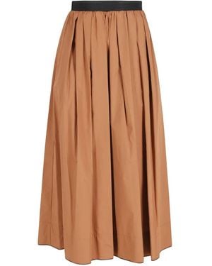 Tela Pleated Maxi Skirt - Brown