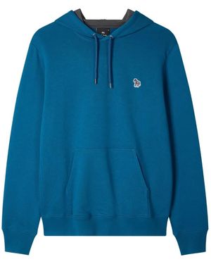 Paul Smith Sudadera Con Capucha Y Bordado De Cebra - Azul