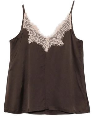 Seventy Lace-Trim Blouse - Brown