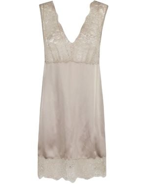 Marella Lace V-Neck Dress - Grey