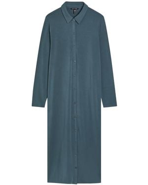 Eileen Fisher Vestido Midi Con Botones - Azul
