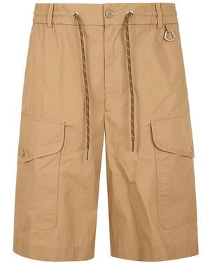 Moncler Logo-Patch Cargo Shorts - Natural