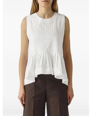 MEIMEIJ Pleated Peplum Top - White