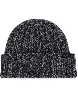 Paul & Shark Gerippte Beanie - Schwarz