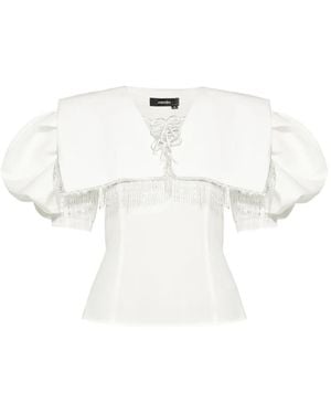 ANOUKI Blusa Con Manga Farol - Blanco