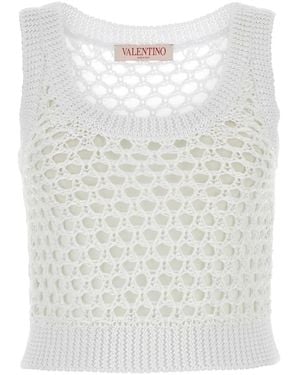 Valentino Garavani Viscose, Lurex And Sequin Top - White