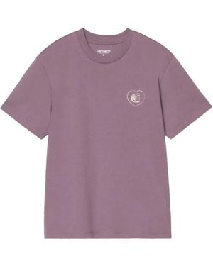 Carhartt T-Shirt Hearts Of Hartts - Viola