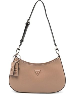 Guess Noelle Logo-Plaque Shoulder Bag - Brown