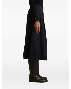 Peserico Pleated A-Line Midi Skirt - Black