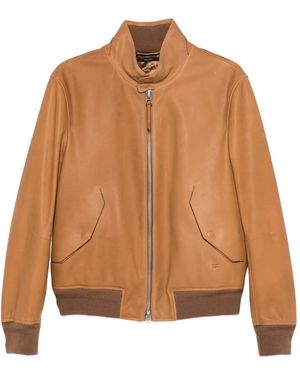 Tom Ford Logo-Embroidered Jacket - Brown