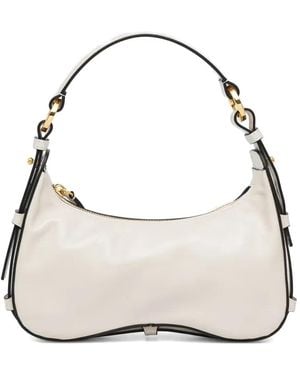 Pollini Curved-Tone Hardware Tote Bag - Natural