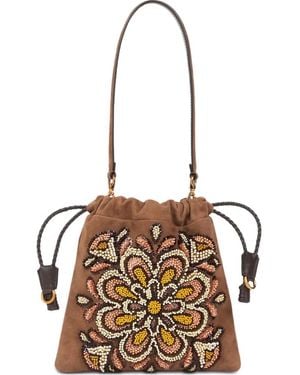 Etro ビーズトリム バケットバッグ - ホワイト