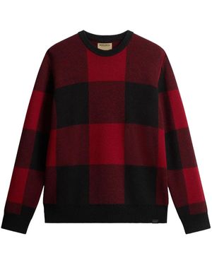 Woolrich Check-Pattern Virgin Wool Jumper - Red