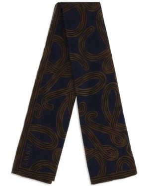 Loewe Schal Mit Anagram-Print - Weiß
