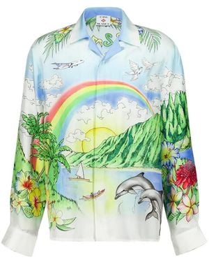 CASABLANCA Chemise Aloha À Manches Longues - Vert