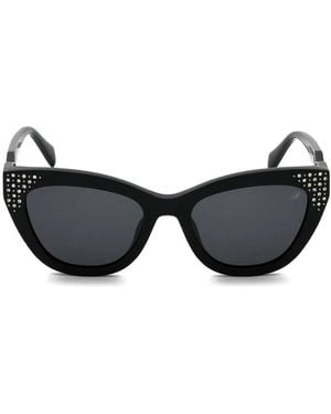 Blumarine Cat-Eye-Frame Embellishment Sunglasses - Black