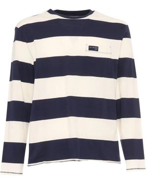Fay Striped Pocket T-Shirt - Blue