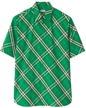 Burberry Checked Shirt - Green