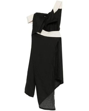Yohji Yamamoto Colour-Block Asymmetric Dress - Black