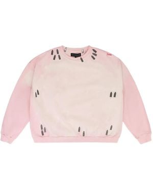 Who Decides War Hardware-Details Crew-Neck Sweatshirt - Pink