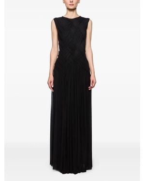 Atu Body Couture Cross-Panel Pleated Maxi Dress - Black