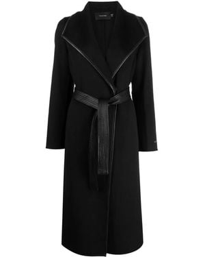 Tahari Abrigo Con Cinturón - Negro