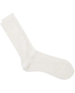Fursac Ribbed-Knit Socks - White