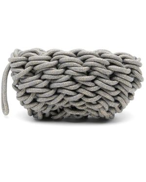 Alienina Lina Woven Clutch Bag - Gray
