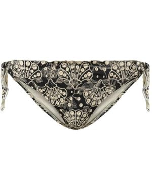 Twinset Bikini Thong With Embroidery - Grey