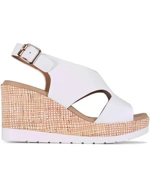 Ron White Dacota Leather Wedge Sandals - Pink